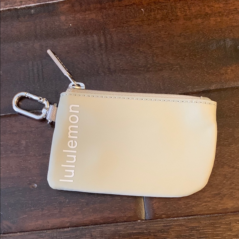 Lululemon Tan Pouch with Gold Zipper